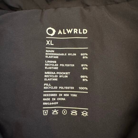 Alwrld Black Biodegradable Vest Full Zip Sleeveless Jacket XL NWOT - Picture 9 of 12
